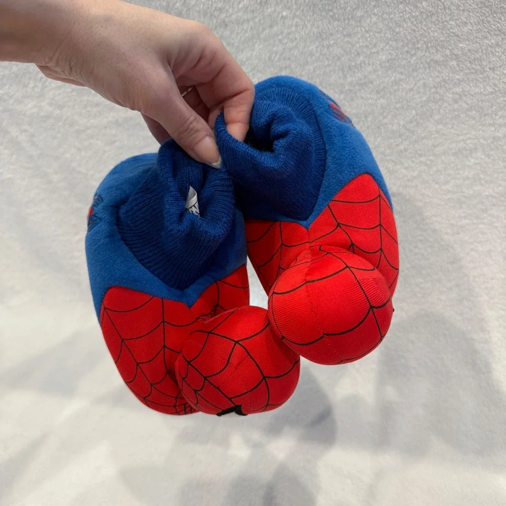 Marvel Spider-Man‎ Kids Plush Character Slippers Blue Red Size 9/10